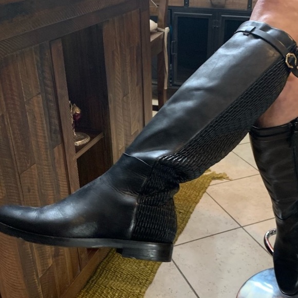 Shoes - Cole Haan Leather knee-high boots. Well crafted.
